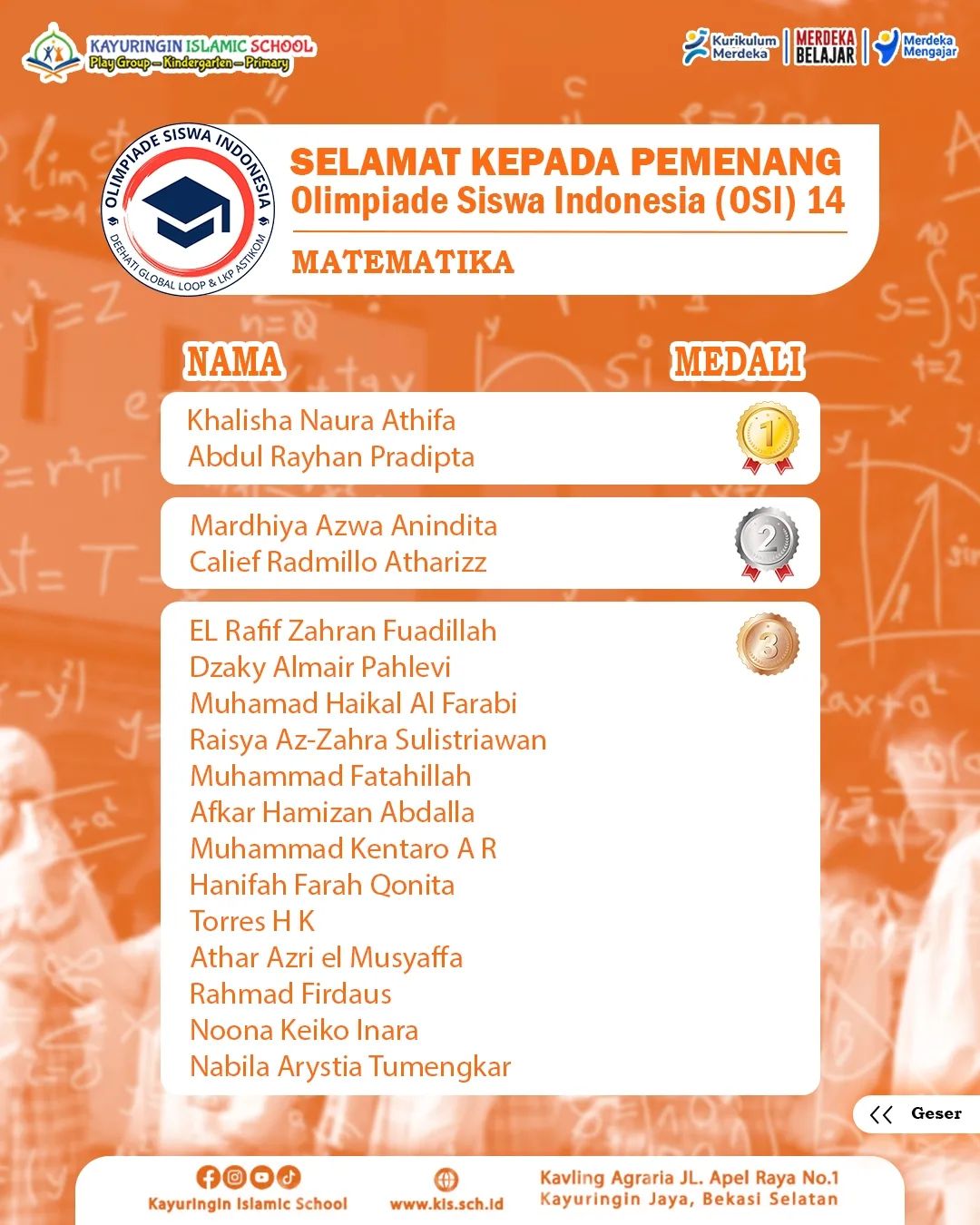 PEMENANG Olimpiade Siswa Indonesia (OSI)