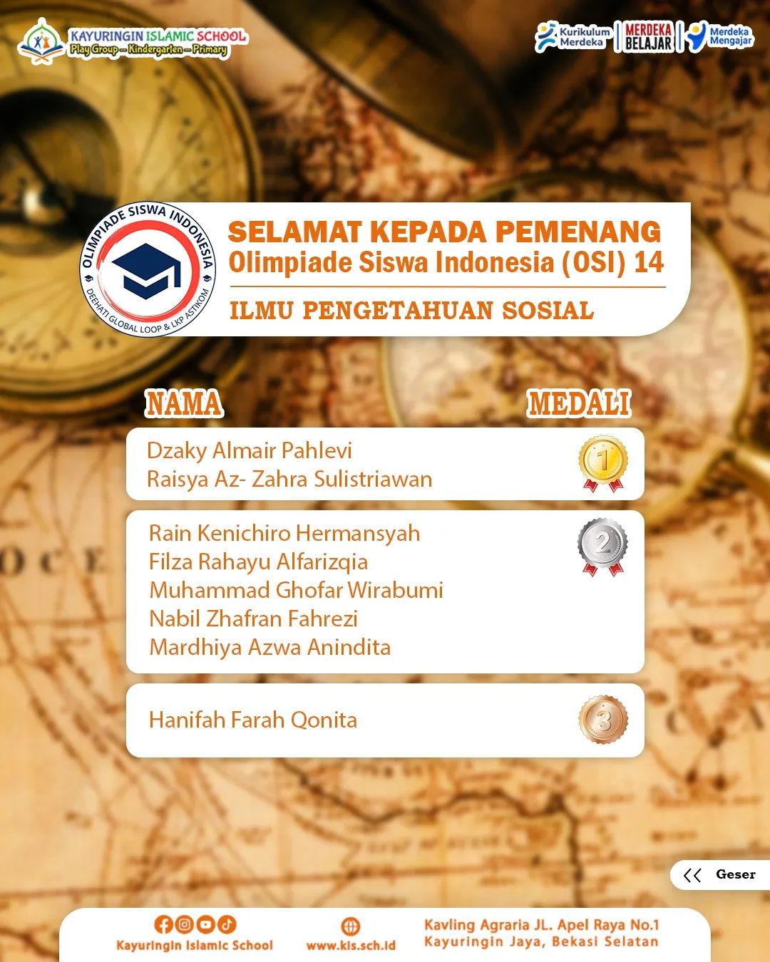 PEMENANG Olimpiade Siswa Indonesia (OSI)